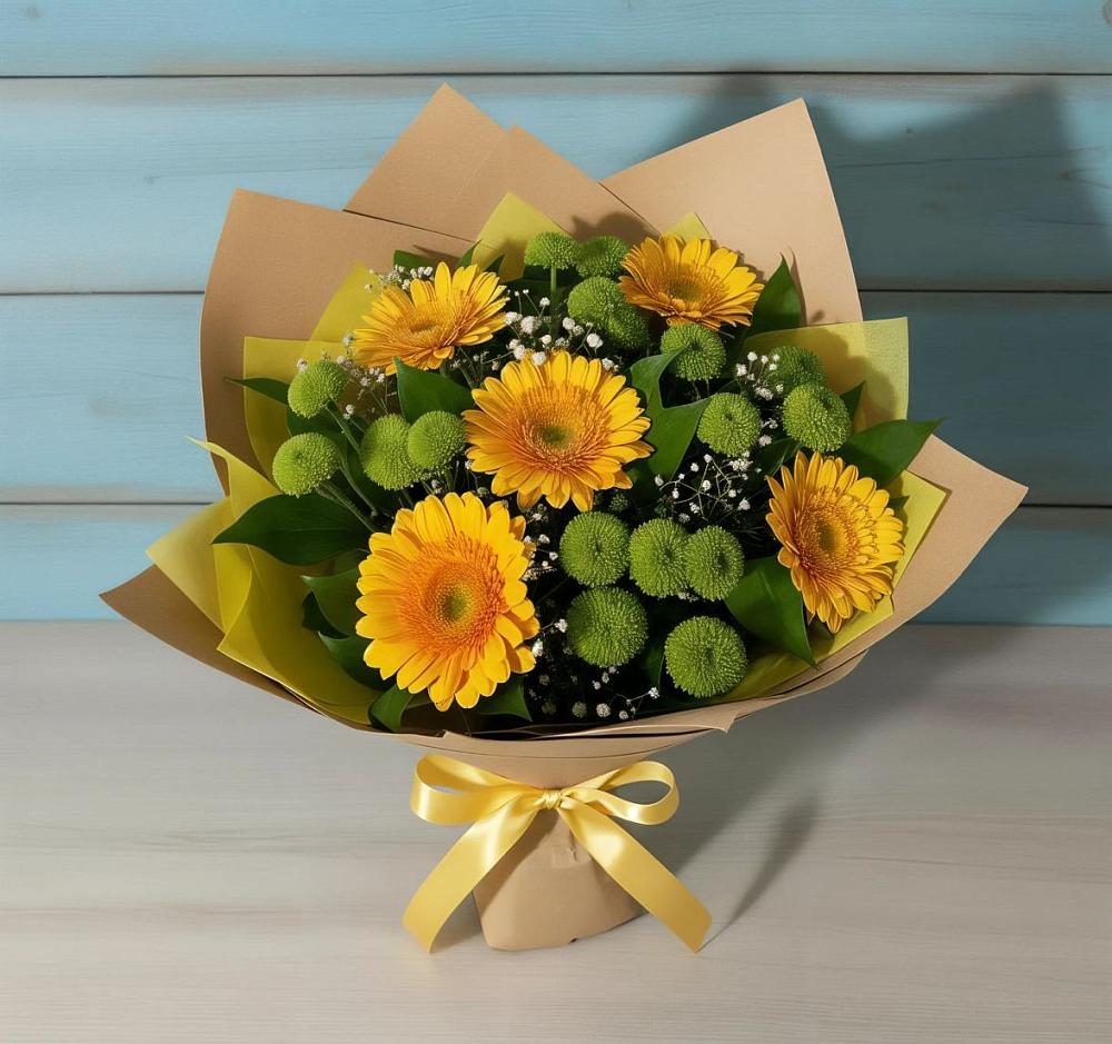 Букет цветов из: Герберы и Хризантемы в Судислово