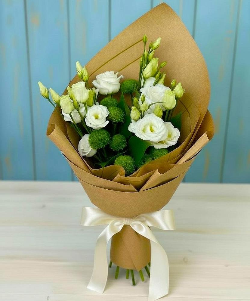 Букет цветов из: Хризантемы и Лизиантусы в Судислово