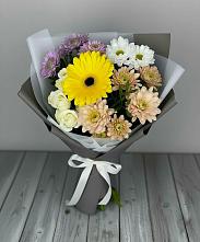 Букет цветов из:  Розы, Герберы и Хризантемы в Судислово