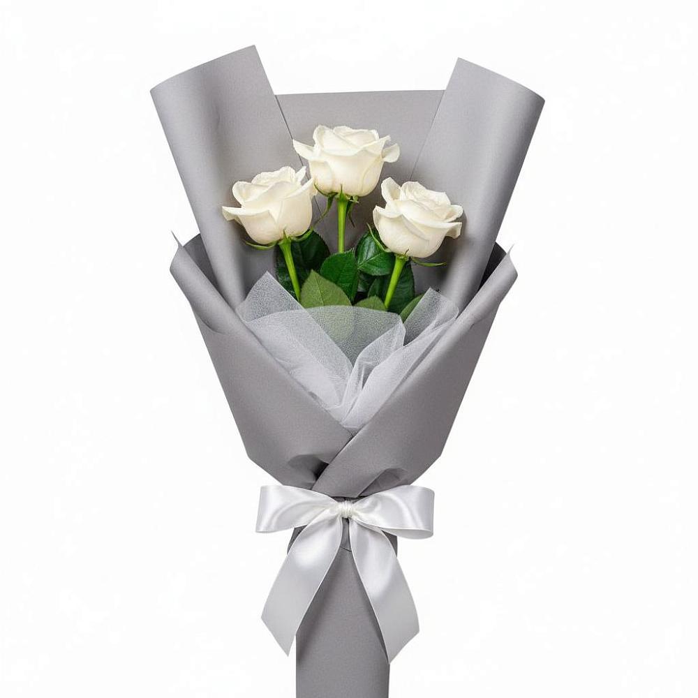 Букет 3 белые розы в Судислово