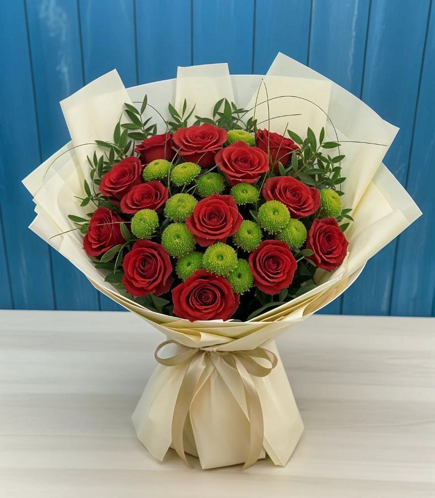 Букет цветов из: Розы и Хризантемы в Судислово